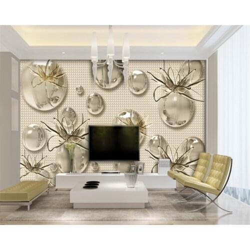 Beibehang Custom wallpaper crystal glass lotus ball soft pack murals 3D backdrop living room bedroom murals photo 3d wallpaper