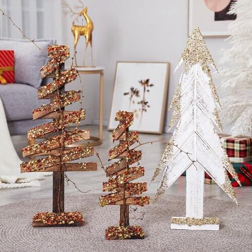 Wood Christmas Tree christmas decoration for Home Fireplace / desktop Christmas Ornaments