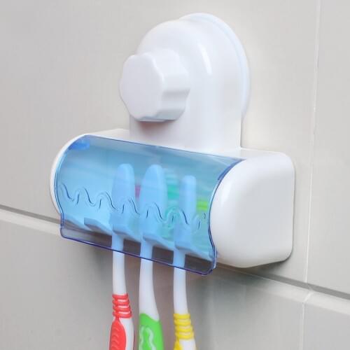 Toothbrush Holder Wall Mount Toothbrush Rack Stand Hooks Suction Cup Tooth Brush Holder Household Tool Bathroom Accessories