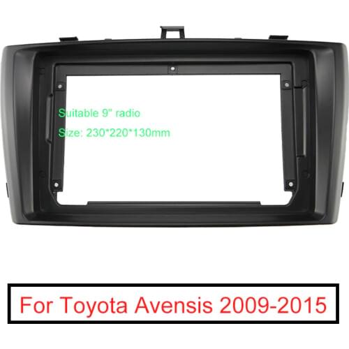 FEELDO Car Audio 9" Big Screen 2DIN Fascia Frame Adapter For Toyota Avensis CD/DVD Player Dash Fitting Panel Frame Kit