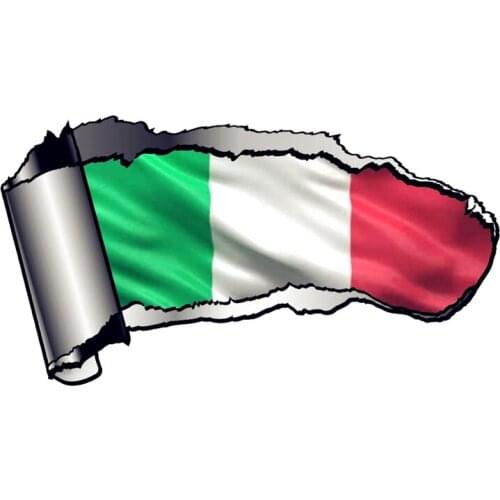 Fuzhen Boutique Decals Exterior Accessories Ripped Open Gash Torn Metal with Italy Italian Il Tricolore National Flag Stickers
