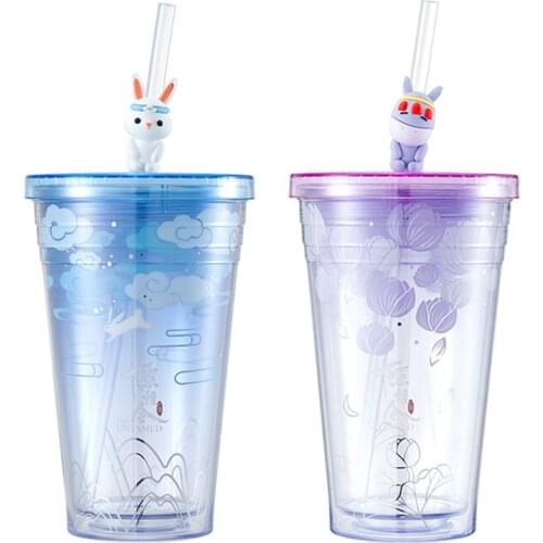 Grandmaster of Demonic Cultivation Mao Dao Zu Shi Lan Wangji Cute Rabbit Straw Drinking Cup Water Bottles Cartoon Gifts Prop