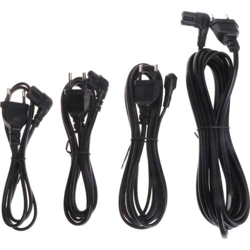 1/2/3/5m 2 Pin Euro Plug to Right Angle Turn Left Figure 8 C7 Plug Power Cable