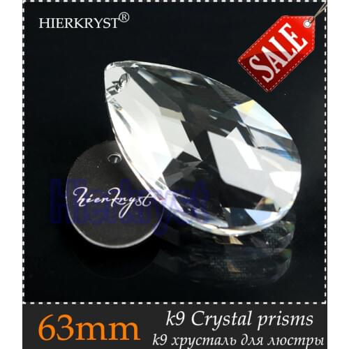 HIERKYST 1 pc K9 Glass Crystal Prisms Pendants Chandeliers Parts Lustres Rainbow Lamp Lighting Hang Drops 63mm 2.48" #2245-2
