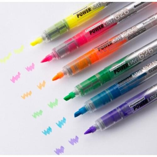 Creative Transparent Highlighter Whiteboard Marker Pen 6 PCS/Lot Album Fluorescent Color Paint Marker Signature Pen