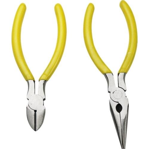 Mini Diagonal Pliers DIY Small Jewelry Plier Tools Handcraft Beading Wire Cable Cutters 4.5" Cutting Insulated Plier Yellow