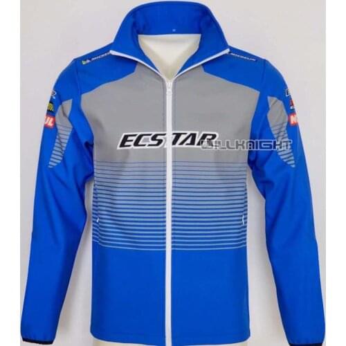 Motocross Motorbike Blue Sweater Full Zip Fleece Classic Jacket For Suzuki Mountain Bicycle Offroad Keep Warm Sweatshirt