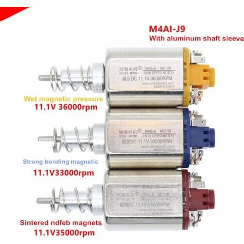 M4AI j9 Modified water gun motor, 460 long shaft DC motor 11.1V 37000rpm strong magnetic +Aluminium shaft sleeve