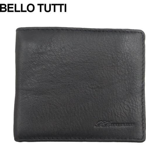 BELLO TUTTI Men New Short Key Wallet Card&ID Holder Coin Purse Money Clip Cowhide Genuine Leather Male Clutch Bag Change Handbag
