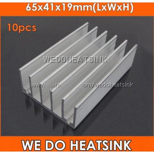 WE DO HEATSINK 10pcs 65x41x19mm Aluminum Radiator Aluminum Heat Sink Electronic Power Amplifier Heatsink