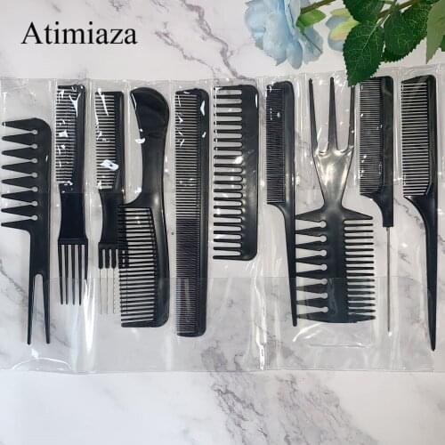 10 Piece Professional Styling Comb Set Rat Tail Combs, Teasing Combs,Barber Combs,Styling Combs Can Meet Your Different Needs