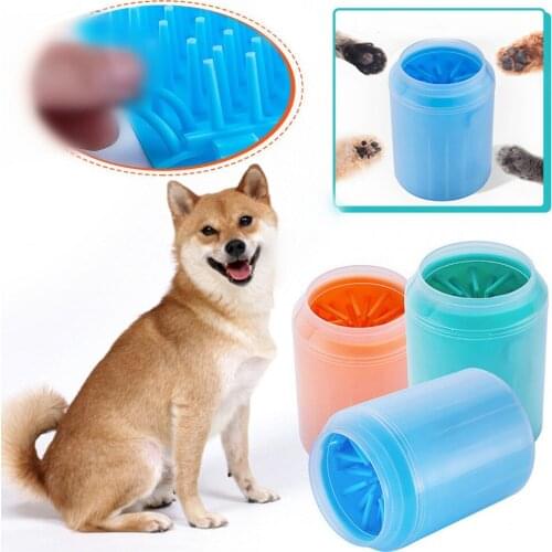 2020 New Dog Paw Cleaner Cup Soft Silicone Combs Pet Foot Washer Cup Paw Clean Brush Quickly Wash Dirty Cat Foot Cleaning Bucket