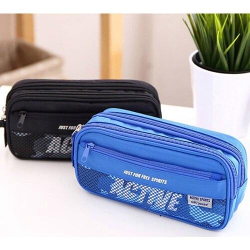 New Boys Large Capacity Oxford Case Pencil Storage Multifunctional School Durable Student Pencil Multi-Layer Children Bag Pouch