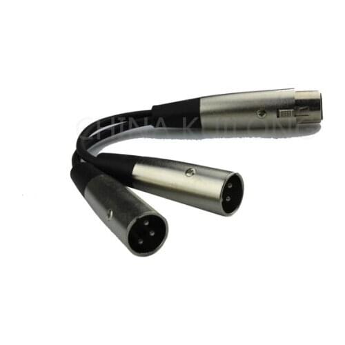 Brand New XLR Signal Splitter 1 Female 2 Male 3pin Cable 0.18m Microphone Combiner Lead