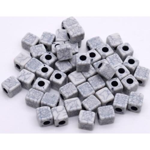 Wholesale Imitation White color Acrylic Beads Round Heart Square Oval Beads For Jewelry Making DIY Acrylic Accessories