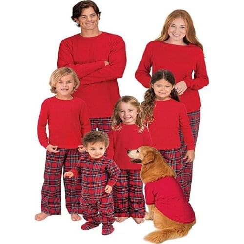 Xmas Family Matching Lounge Wear Christmas Family Pajamas Set Dad Mom Kids Howewear