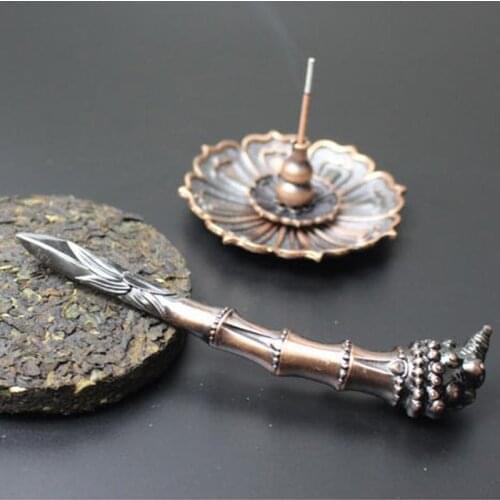 Manual Copper Bamboo Chinese cha dao Pu-Erh Tea Knife EDC Zinc Alloy Multifunctional Tool Outdoor Self defense Tool