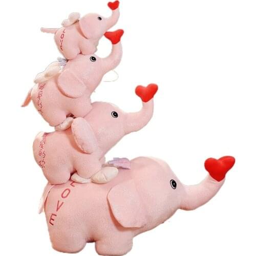 Cute Love Angel Elephant Creativity Pillow Super Cute PP Cotton Filling Plush Toys Children Doll Girly Heart Kids Birthday Gift