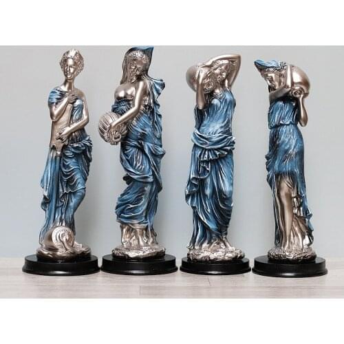 32CM EUROPEAN FOUR SEASONS GODDESS ART SCULPTURES DECORATES WESTERN LADY FIGURINES HOME DECOR ACCESSORIES RESIN CRAFT GIFT R5173