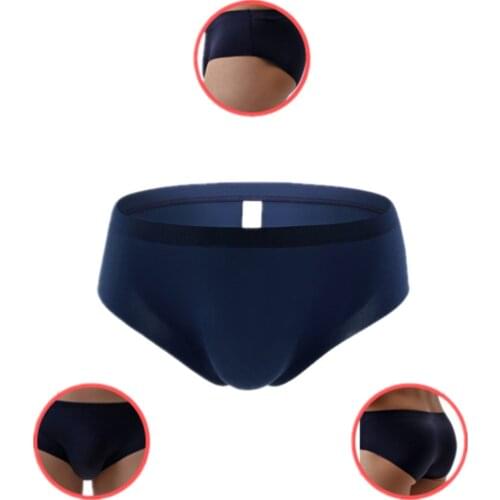 Sexy Men Underwear Briefs Shorts Cool Ice Silk Seamless Panties Man Solid U Convex Pouch Underpants Cueca calzoncillos S-XL
