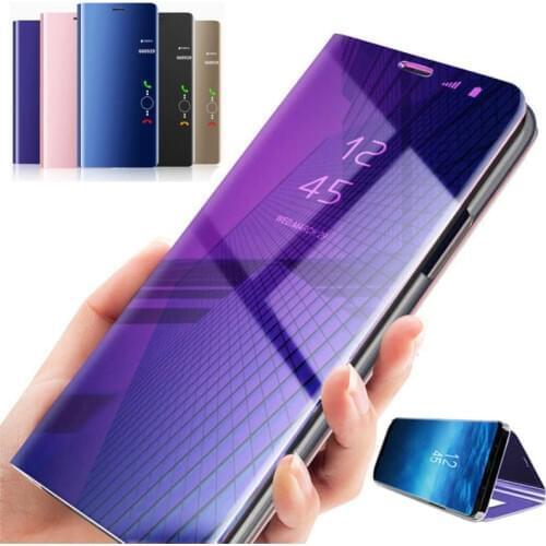 Smart Case For Xiaomi Redmi Note 4 4X 5 6 7 Case Mirror View PU Leather Flip Cover For Xiaomi Mi 9 8 LITE Mix 2 POCO X3 NFC