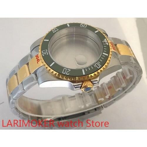 Sealed back 40mm sapphire glass with 904L stainless steel gold bracelet with ETA NH36 MH35 cases bezel Drak green