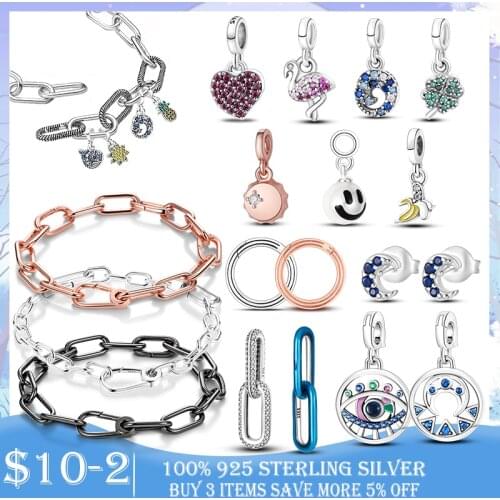 925 Sterling Silver Charms Me Flamingo Pendant Starfish Charm Fit Original Pan Me Bracelet Jewelry For Women Gift