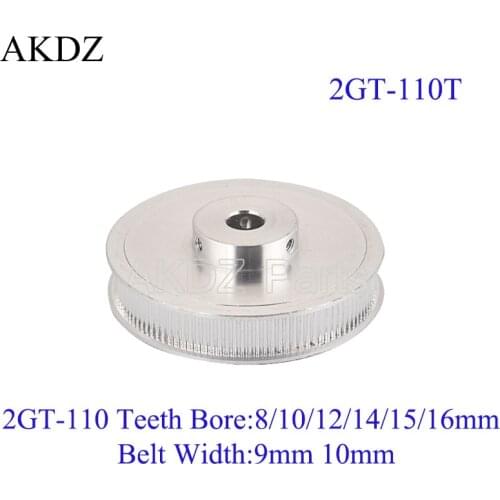 110 Teeth 2GT Timing Pulley Bore 6/6.35/8/10/12/14/15/16/19/20/22/25mm for GT2 Synchronous belt width 6/10mm 110Teeth 110T