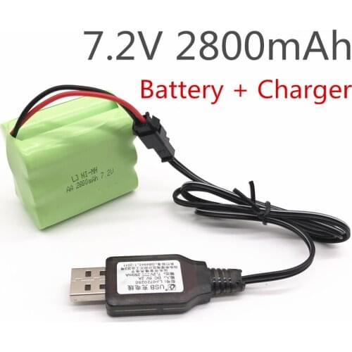 1PCS 2800mah 7.2v rechargeable pack battery nimh 7.2v / aa nimh battery ni-mh 7.2v for Remote control electric toy tool boat
