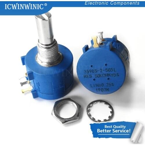 1piece 3590S-2-503L 3590S 50K ohm 3590S-2-503 3590S-503 Precision Multiturn Potentiometer 10 Ring Adjustable Resistor In Stock
