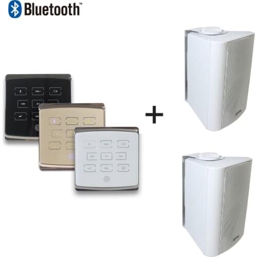 25W 2 channel pa home audio background music system wall mounted amplifier with 2 pieces 4'' wall speakers support Bluetooth/USB