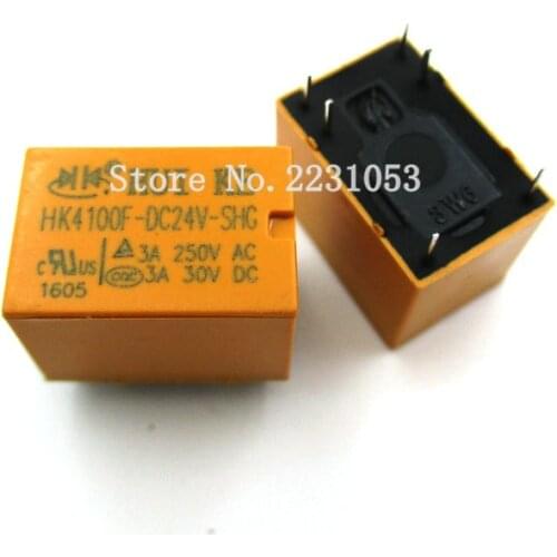 5PCS/LOT HK4100f-DC24V-SHG Relay hk4100F-DC24V HK4100F 24 V DIP6 3A 250V AC/ 3A 30V DC
