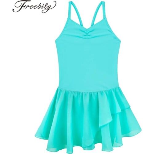 Girls Spaghetti Strap Ballet Dress Kids Gymnastics Leotard Tutu Dress Dance Wear Costumes Ballet Leotards for Girl Ballerina