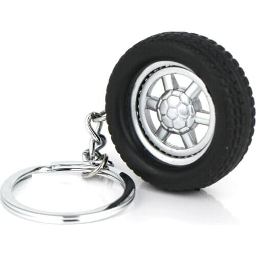 Tire Keychain Creative Auto Parts Model Spinning Rubber Wheel Tyre Rotate Key Chain Ring Keyring Keyfob 86023