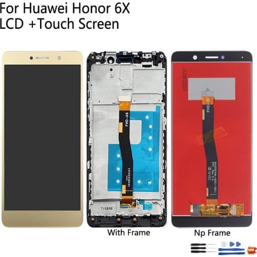 For Huawei Honor 6X LCD Display Touch screen Digitizer BLN-L24 BLN-AL10 BLN-L21 BLN-L22 For GR5 2017 Display With Frame