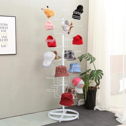 European style iron art floor golden hat rack hat Trailer mother and baby store storage hat hanging display rack