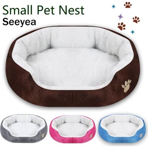 Circular Dog Bed Sleeping Bag Kennel Cat Puppy Sofa Bed Pet House Winter Warm Beds Cushion for small dogs legowisko dla kota
