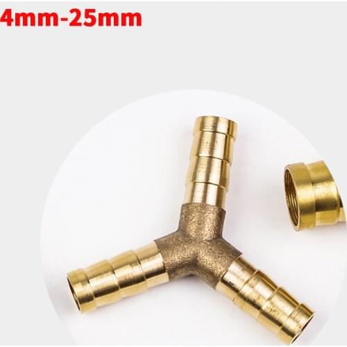 Brass Barb Pipe Fitting 3wayY Brass Connector For 4mm - 25mm Hose Copper Pagoda Water Tube Fittings Pagoda Connector