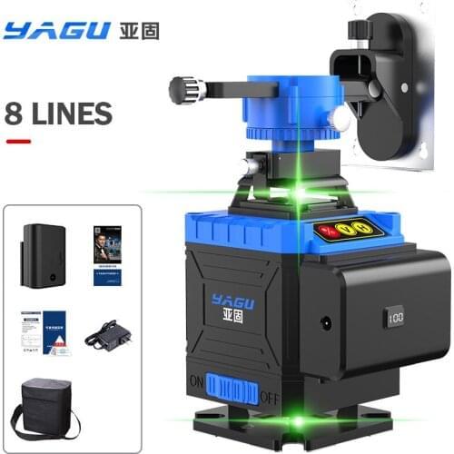 YAGU 12 /16Lines 3D /4DGreen Laser Level Horizontal And Vertical Cross Lines With Auto Self-Leveling, Indoors and Outdoors