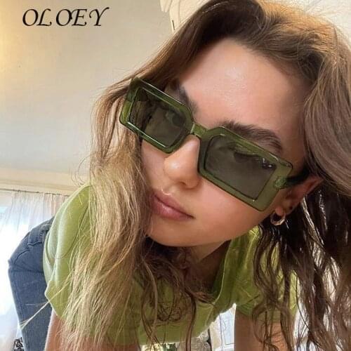 Small Rectangular Womens Sunglasses Retro Brand Designer Sun Glasses Square Vintage Zonnebril Dames Lenses Decorative