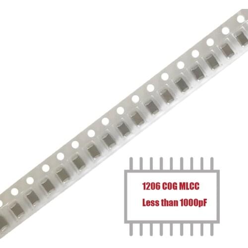 MyGroup Asia 100PCS less than 1000pF10PF 50V C0G/NP0 1206 SMD Capacitors MLCC Chip Multilayer Ceramic Capacitor in Stock