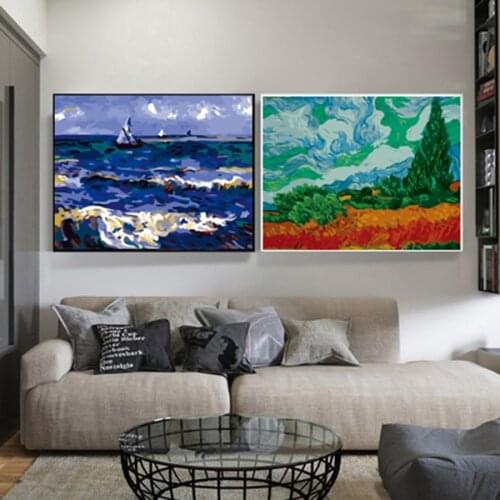 Painting By Numbers DIY Van Gogh 's paintings 40x50cm Handmade Gift Paint By Number Canvas Kits Figure Acrylic Paint Decoration