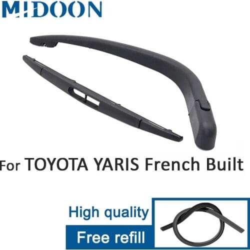 MIDOON Wiper 12" Rear Wiper Blade & Arm Set Kit For TOYOTA YARIS French Built 1999-2005 Windshield Windscreen Rear Window
