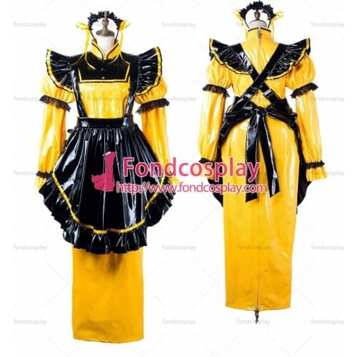 Sissy maid pvc dress lockable Uniform cosplay costume Tailor-made[G2199]