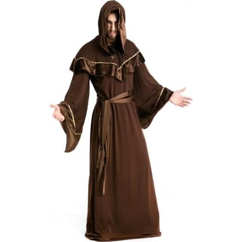 New Arrival Zombie High Priest Costume Mens Minister Halloween Fancy Dress Costume Death Cloak Cosplay