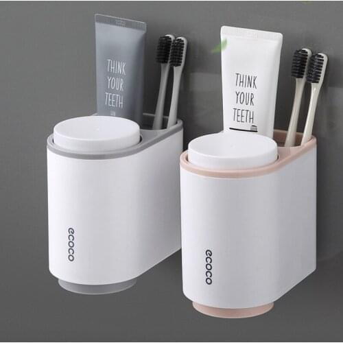 Wall Mount Magnetic Force Toothbrush Holder Wash Cup Toothpaste Portable Hanging Household Toothbrush Cup Toothbrush Hold