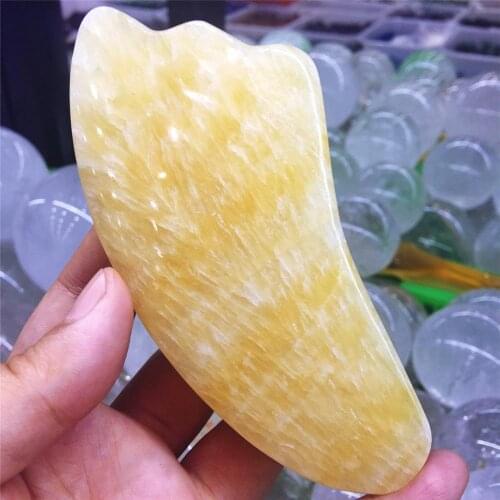 Natural yellow topaz scraping board | facial blade | scraping board body massage device eyes and face