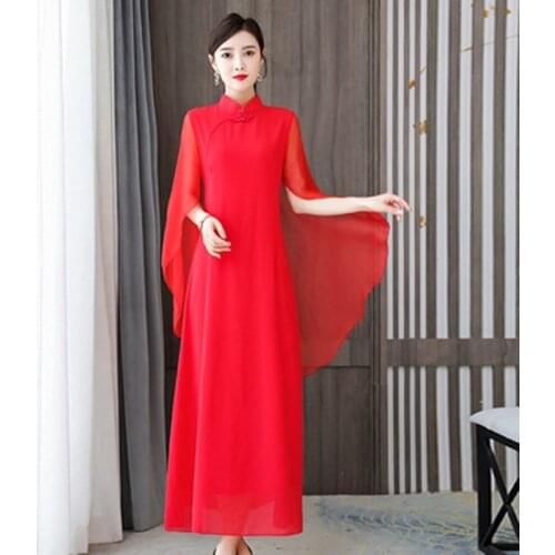 2021 New Elegant Chinese Dress Qipao Slim Modern Cheongsam Women Qipao Dress Long Qi Pao Party Vietnam Traditional Dress 30800