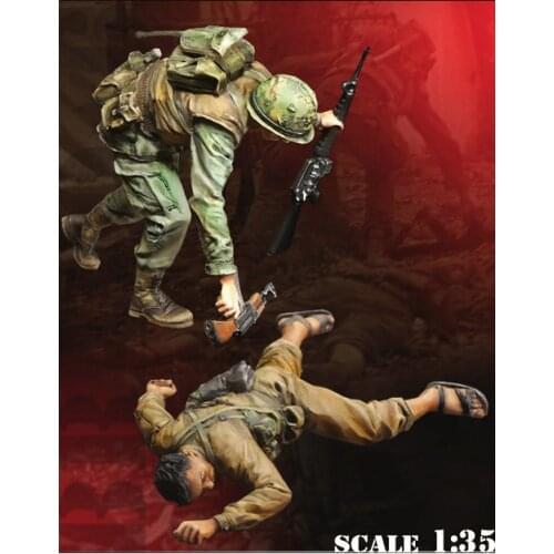 New Unassembled 1/35 ancient Round The Corner (2 Figure) Resin Figure Unpainted Model Kit