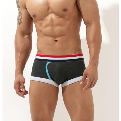 Fashion New Mens Underwear Cotton Boxer Print low-rise Shorts Male Boxers Intimates Pajama Solid Underpants